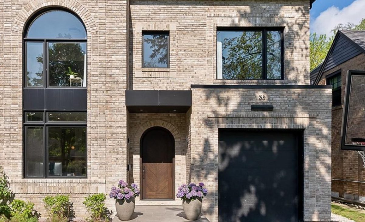 Modern stone custom home near completion in Durham Region